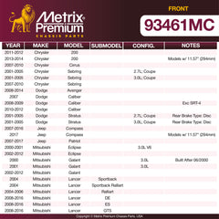 Metrix Premium Front Disc Brake Pad Set 93461MC OEM fit spare parts