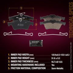 Metrix Premium Rear Disc Brake Pad Set 93471MS suspension steering brake parts