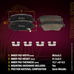 WHAT'S IN THE KIT: 2x Rear Brake Rotor 08.C172.21, 1x Rear Semi-Metallic Brake Pad Set D1544