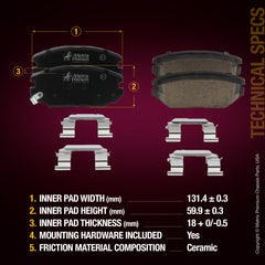 Metrix Premium Front Disc Brake Pad Set 93502MC aftermarket car parts