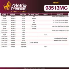 Metrix Premium Front Disc Brake Pad Set 93513MC aftermarket car parts