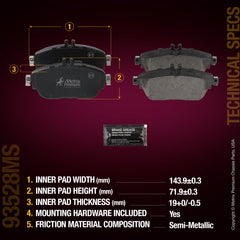 Metrix Premium Chassis Parts Front Disc Brake Pad Set 93528MS aftermarket car parts
