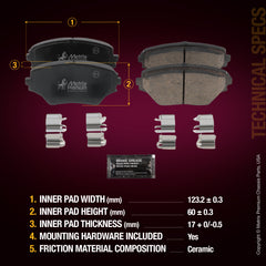 Metrix Premium Front Disc Brake Pad Set 93554MC aftermarket car parts