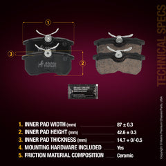 Metrix Premium Rear Disc Brake Pad Set 93571MC aftermarket car parts