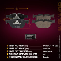 Metrix Premium Front Disc Brake Pad Set 93582MC aftermarket car parts
