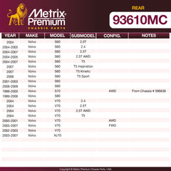 Metrix Premium Rear Disc Brake Pad Set 93610MC OEM fit spare parts