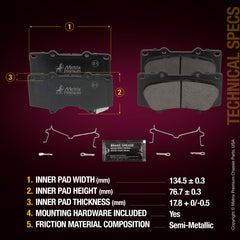 Metrix Premium Front Disc Brake Pad Set 93618MS aftermarket car parts