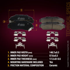 Metrix Premium Front Disc Brake Pad Set 93625MC aftermarket car parts