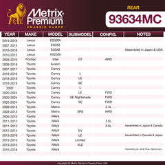 Metrix Premium Chassis Parts Rear Disc Brake Pad Set 93634MC OEM fit auto parts