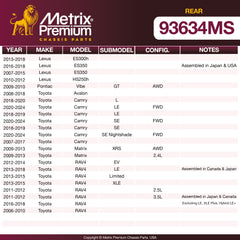 Metrix Premium Chassis Parts suspension steering brake parts