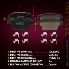 Metrix Premium Rear Disc Brake Pad Set 93636MC aftermarket car parts