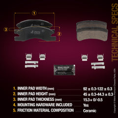Metrix Premium Front Disc Brake Pad Set 93653MC aftermarket car parts