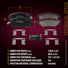 Metrix Premium Front Disc Brake Pad Set 93655MC suspension steering brake parts