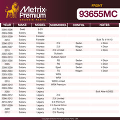 Metrix Premium Front Disc Brake Pad Set 93655MC OEM fit spare parts