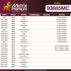 Metrix Premium Front Disc Brake Pad Set 93685MC OEM fit spare parts