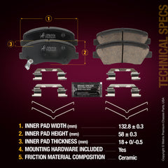 Metrix Premium Front Disc Brake Pad Set 93704MC aftermarket car parts