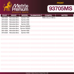 Metrix Premium Front Disc Brake Pad Set 93705MS OEM fit spare parts