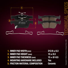 Metrix Premium Rear Disc Brake Pad Set 93710MC suspension steering brake parts