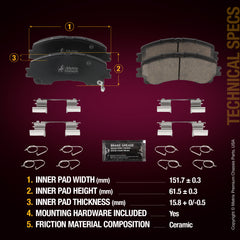 Metrix Premium Front Disc Brake Pad Set 93745MC aftermarket car parts