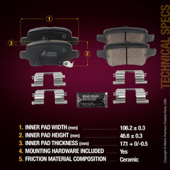 Metrix Premium Rear Disc Brake Pad Set 93754MC aftermarket car parts