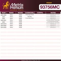 Metrix Premium Front Disc Brake Pad Set 93756MC aftermarket car parts
