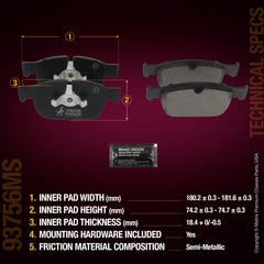 Metrix Premium Chassis Parts Front Disc Brake Pad Set 93756MS aftermarket car parts