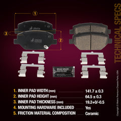Metrix Premium Front Disc Brake Pad Set 93758MC aftermarket car parts