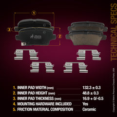Metrix Premium Rear Disc Brake Pad Set 93764MC aftermarket car parts