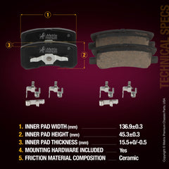 Metrix Premium Rear Disc Brake Pad Set 93776MC aftermarket car parts