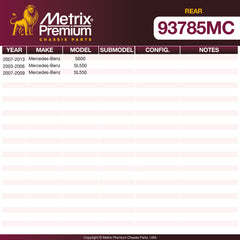 Metrix Premium Rear Disc Brake Pad Set 93785MC aftermarket car parts