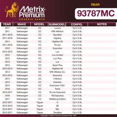 Metrix Premium Rear Disc Brake Pad Set 93787MC aftermarket car parts