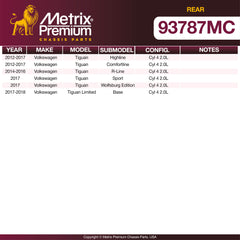 Metrix Premium Rear Disc Brake Pad Set 93787MC suspension steering brake parts