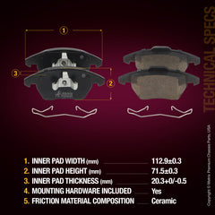 Metrix Premium Front Disc Brake Pad Set 93814MC suspension steering brake parts