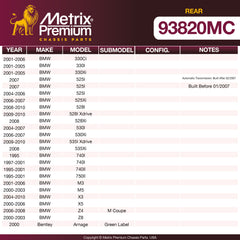 Metrix Premium Rear Disc Brake Pad Set 93820MC OEM fit spare parts