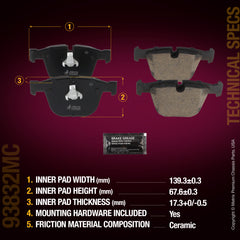 Metrix Premium Chassis Parts Rear Disc Brake Pad Set 93832MC aftermarket car parts