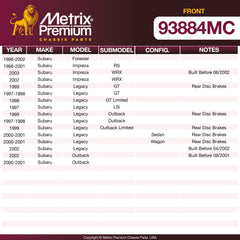 Metrix Premium Front Disc Brake Pad Set 93884MC OEM fit spare parts