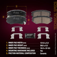 Metrix Premium Front Disc Brake Pad Set 93890MC aftermarket car parts
