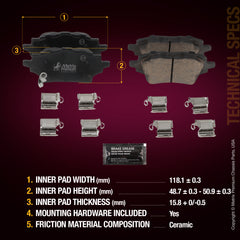 Metrix Premium Rear Disc Brake Pad Set 93916MC aftermarket car parts