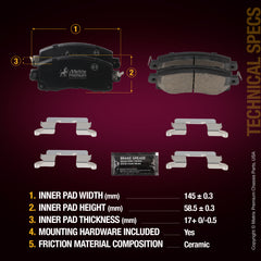 Metrix Premium Front Disc Brake Pad Set 93923MC aftermarket car parts