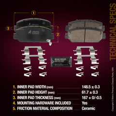 Metrix Premium Front Disc Brake Pad Set 93927MC aftermarket car parts