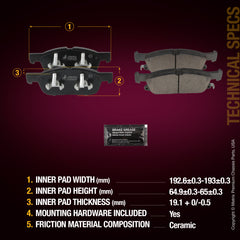 Metrix Premium Front Disc Brake Pad Set 93931MC aftermarket car parts