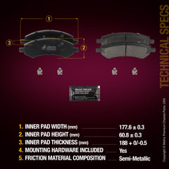 Metrix Premium Front Disc Brake Pad Set 93932MS aftermarket car parts