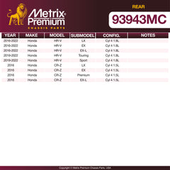 Metrix Premium Rear Disc Brake Pad Set 93943MC OEM fit spare parts