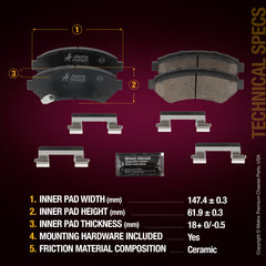 Metrix Premium Front Disc Brake Pad Set 93975MC suspension steering brake parts