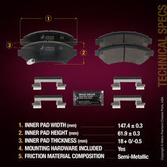 Metrix Premium Front Disc Brake Pad Set 93975MS suspension steering brake parts