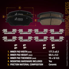 Metrix Premium Front Disc Brake Pad Set 93984MC aftermarket car parts
