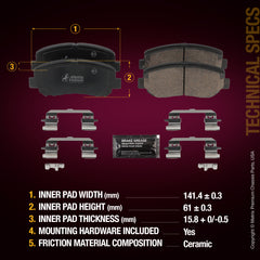 Metrix Premium Front Disc Brake Pad Set 93986MC aftermarket car parts