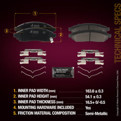 Metrix Premium Front Disc Brake Pad Set 94000MS aftermarket car parts