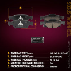 Metrix Premium Rear Disc Brake Pad Set 94007MC aftermarket car parts