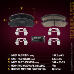 Metrix Premium Front Disc Brake Pad Set 94010MC aftermarket car parts